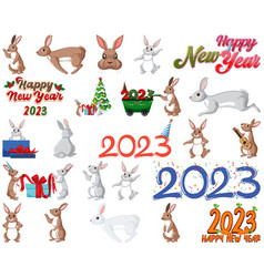 Set Of 2023 New Year Element Icon