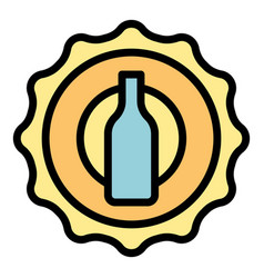 Beer Cap Icon Flat