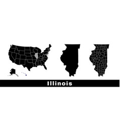 Map Of Illinois State Usa Set Maps