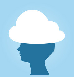 Woman Head In The Clouds Silhouette Idiom