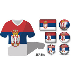 Football Jerseys Of Serbia Flag Collection