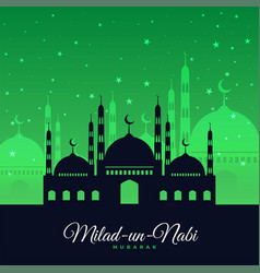 Green Eid Milad Un Nabi Festival Card Design