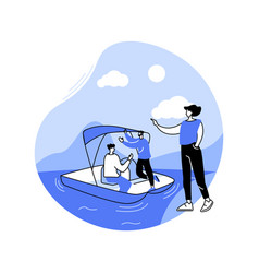 Paddle Boat Rental Isolated Cartoon