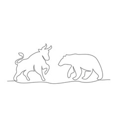 Stock Market One Line Drawing On White Background