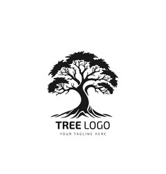 Tree With Mountain Logo Design Icon Template