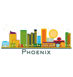 Phoenix Arizona City Skyline With Color Buildings