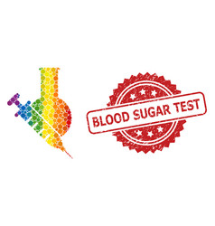 Rubber Blood Sugar Test Stamp And Bright Colored