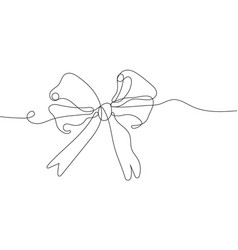 Tie Bow In Continuous Line