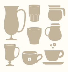 Brown Coffee Pot And Glassware Silhouette