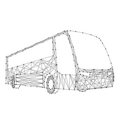 Bus From Abstract Futuristic Polygonal Black