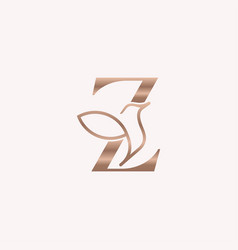 Golden Bird Logo Beauty Letter Z