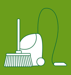 Household Flat Icon Vacuum Cleaner And Mop