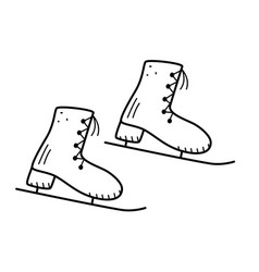 Ice Skates Figure Skating Icon Doodle Element