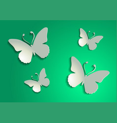 Vivid Paper Butterfly On Flat Style Design