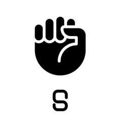 Letter S In American Sign Language Black Glyph