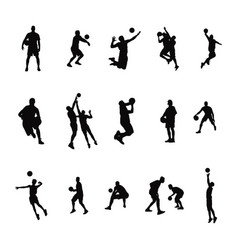 Man Volleyball Player Silhouettes