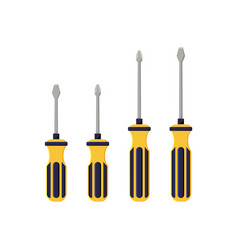 Set Of Screwdrivers Work Tools Clipart Flat