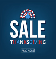 Usa Thanksgiving Day Sale Poster With Cute Turkey