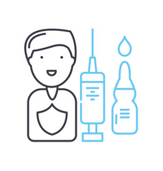 Vaccination Line Icon Outline Symbol