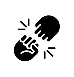 Fist Bump Sign Black Glyph Icon