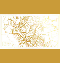 Lilongwe Malawi City Map In Retro Style In Golden