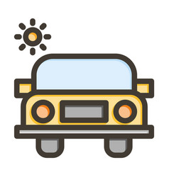 Solar Energy Car Thick Line Filled Colors Icon