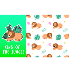 Cute Cartoon Lion King Character Card