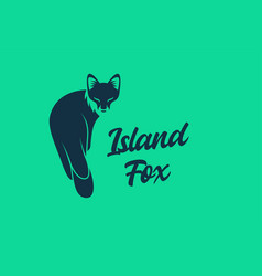 Flat Island Fox Logo Template