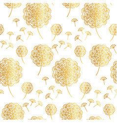 Gold Geometric Dandelion Flowers On White