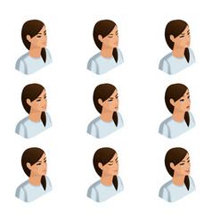 Isometry Icons Of The Emotion Of A Business Woman