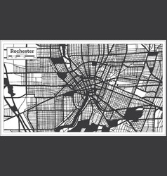 Rochester Usa City Map In Black And White Color