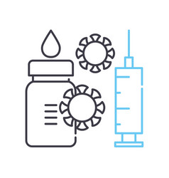 Vaccination Line Icon Outline Symbol