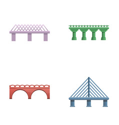 Bridge Icons Set Cartoon Various Type Of