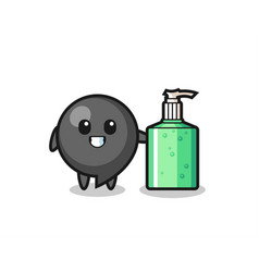 Cute Comma Symbol Cartoon With Hand Sanitizer