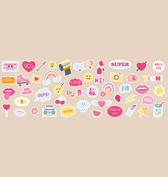 Fashion Collection Of 90s Girly Stickers Of Hand