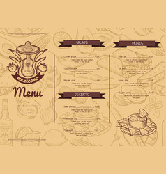 Menu Template Restaurant Cafe Horizontal Vector Images (over 320)