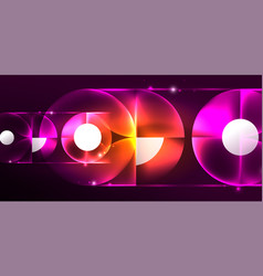 Neon Light Glowing Circles Abstract