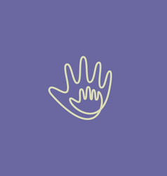 Abstract Kid Hand And A Big Adult Hand Logo Design