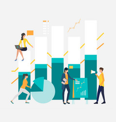 Business People Working With Bar And Pie Charts