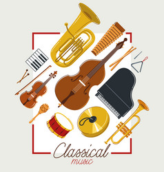 Classical Music Instruments Poster Flat Style