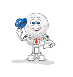 Golf Head Pilot Mascot Cartoon