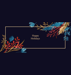 Holiday Greeting Card Winter Plants Leaves