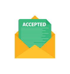 Letter With Text Accepted Email With Accepted