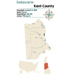 Map Kent County In Delaware