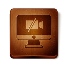 Brown Video Camera Off On Computer Icon Isolated