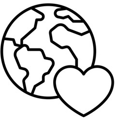 Earth With Heart Icon Love And Heart