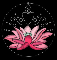 Embroidery Lotus Fabric Design