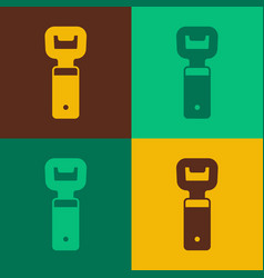 Pop Art Bottle Opener Icon Isolated On Color