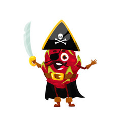 Cartoon Halloween Dragon Fruit In Pirate Costume