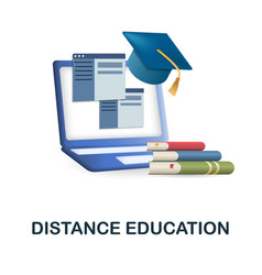 Distance Education Icon 3d From E-learning